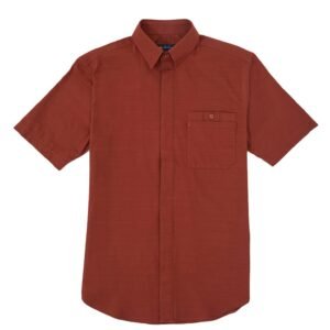 Jack Nicklaus Monarca Kemeja Pria Lengan Pendek Slim Fit Brown Red
