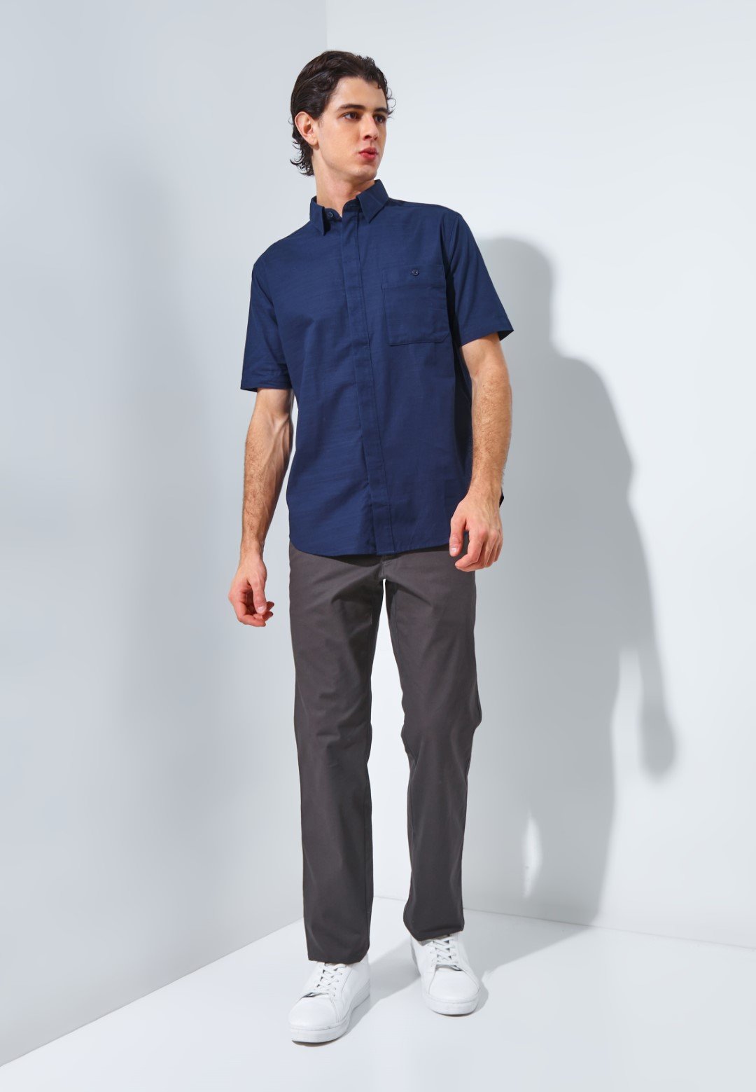 Jack Nicklaus Monarca Kemeja Pria Lengan Pendek Slim Fit Navy - Image 6