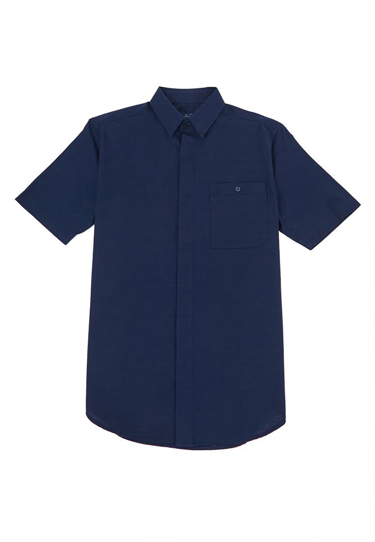 Jack Nicklaus Monarca Kemeja Pria Lengan Pendek Slim Fit Navy - Image 7