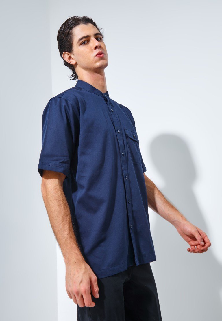 Jack Nicklaus Morata Kemeja Shanghai Pria Pendek Regular Navy - Image 2
