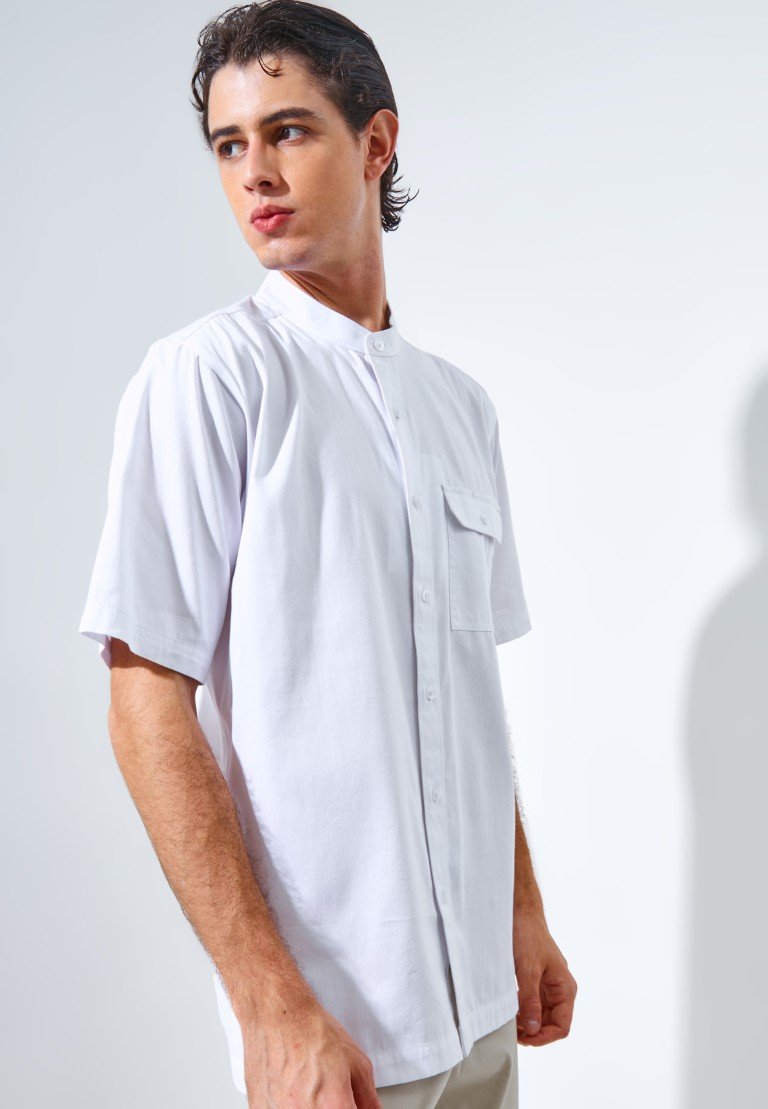 Jack Nicklaus Morata Kemeja Shanghai Pria Pendek Regular White - Image 3