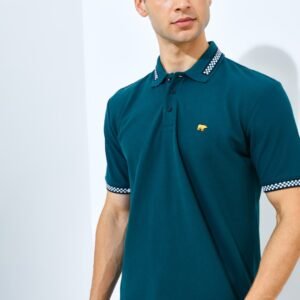 Jack Nicklaus Mustang Polo Shirt Pria Regular Fit Atlantic Deep