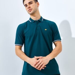 Jack Nicklaus Mustang Polo Shirt Pria Regular Fit Atlantic Deep