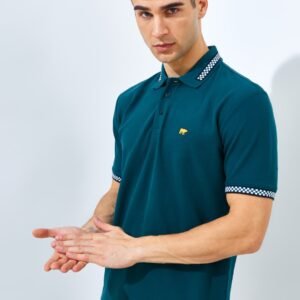 Jack Nicklaus Mustang Polo Shirt Pria Regular Fit Atlantic Deep