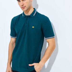 Jack Nicklaus Mustang Polo Shirt Pria Regular Fit Atlantic Deep