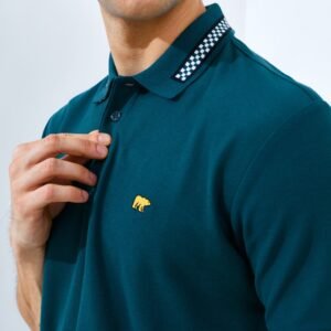 Jack Nicklaus Mustang Polo Shirt Pria Regular Fit Atlantic Deep