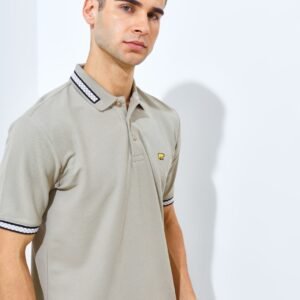 Jack Nicklaus Mustang Polo Shirt Pria Regular Fit Khaki