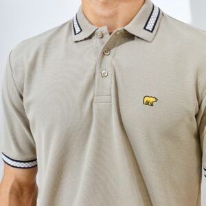 Jack Nicklaus Mustang Polo Shirt Pria Regular Fit Khaki