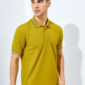 Jack Nicklaus Mustang Polo Shirt Pria Regular Fit Golden Palm