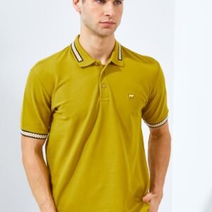 Jack Nicklaus Mustang Polo Shirt Pria Regular Fit Golden Palm