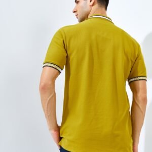 Jack Nicklaus Mustang Polo Shirt Pria Regular Fit Golden Palm