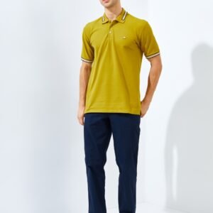 Jack Nicklaus Mustang Polo Shirt Pria Regular Fit Golden Palm