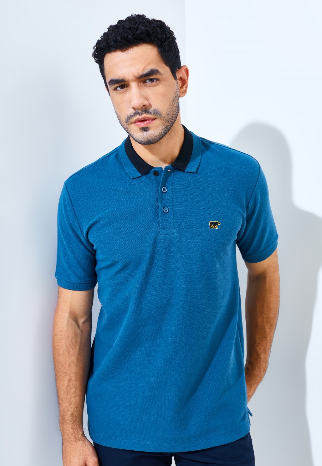 Jack Nicklaus Neo Polo Shirt Pria Regular Fit Blue Sapphire