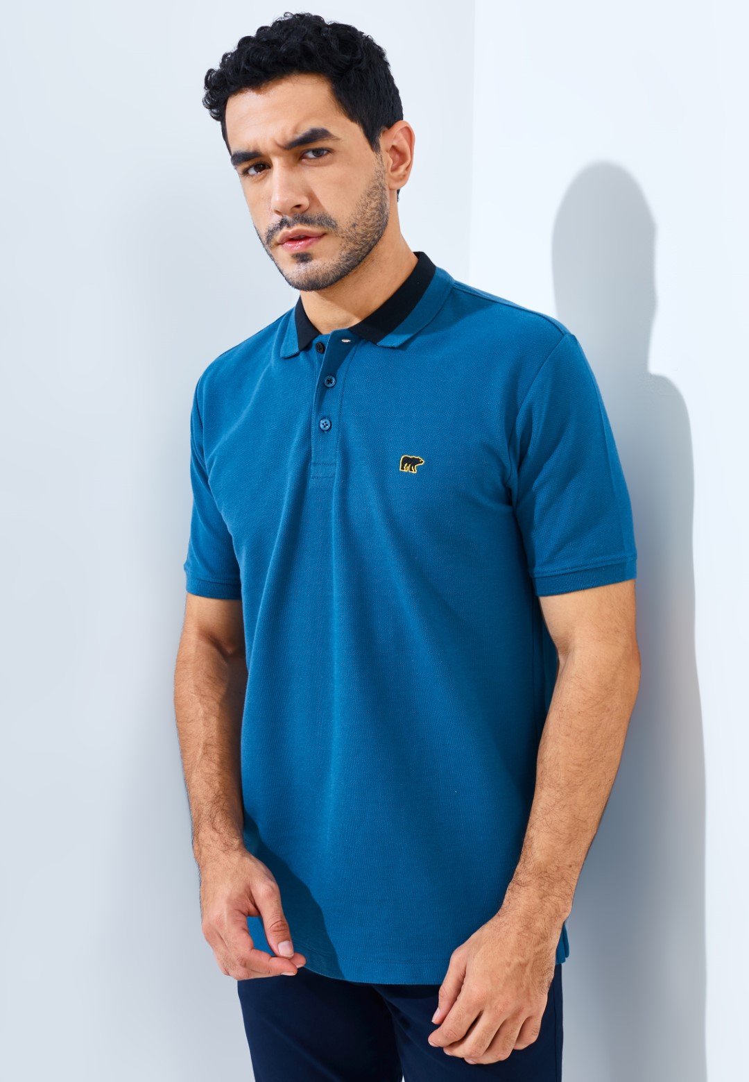 Jack Nicklaus Neo Polo Shirt Pria Regular Fit Blue Sapphire - Image 3