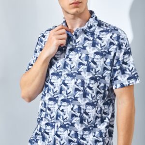 Jack Nicklaus Nevada Premium Tropical Print Polo Classic Navy