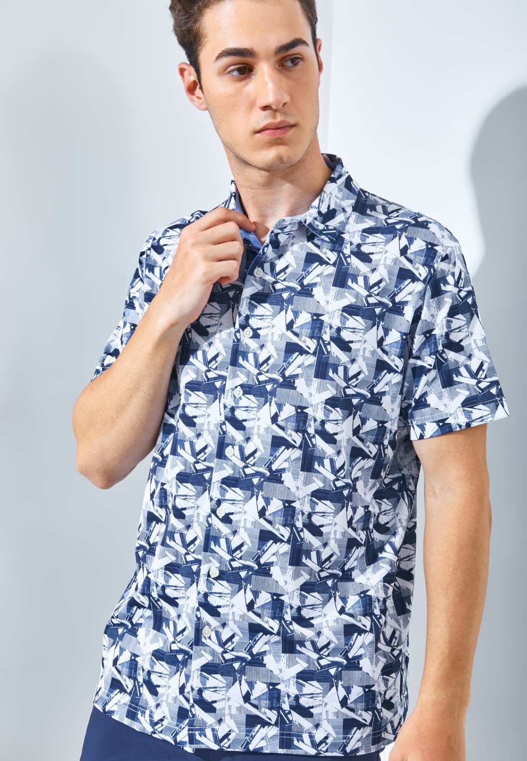 Jack Nicklaus Nevada Premium Tropical Print Polo Classic Navy