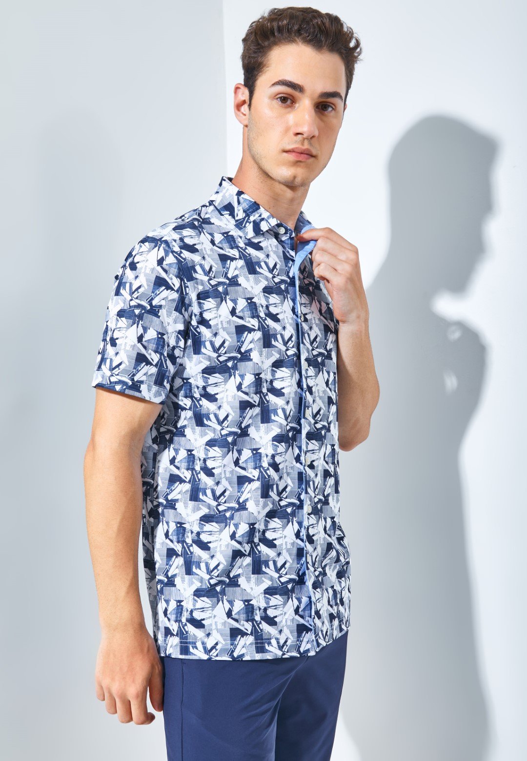 Jack Nicklaus Nevada Premium Tropical Print Polo Classic Navy - Image 2