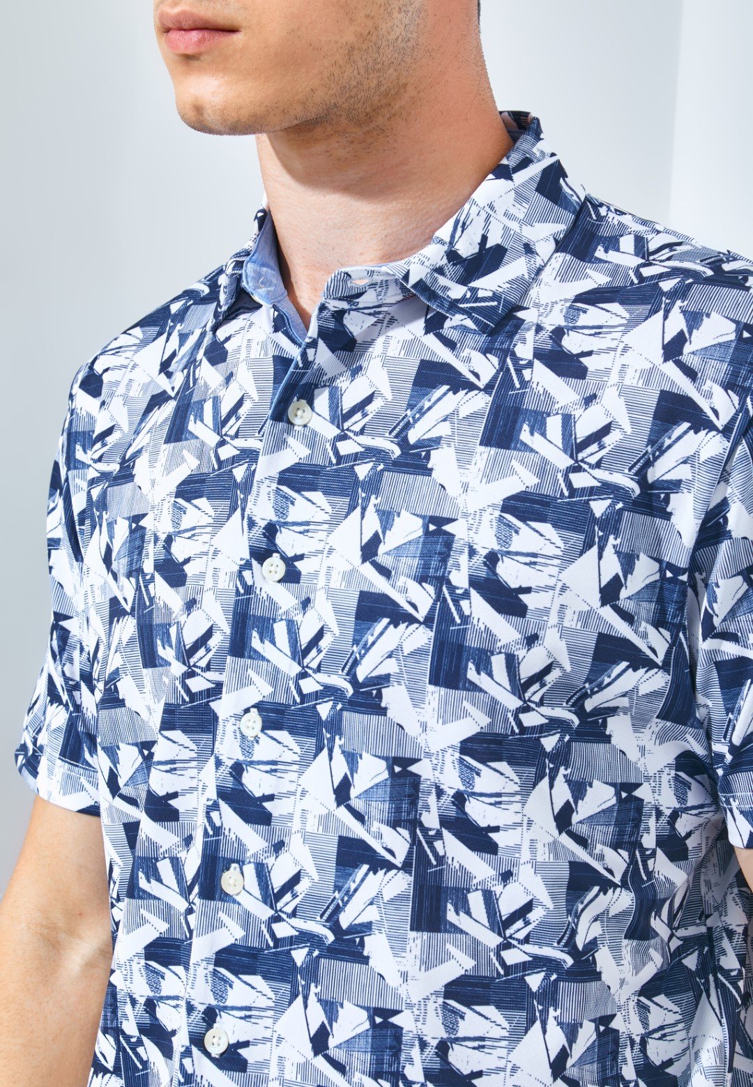 Jack Nicklaus Nevada Premium Tropical Print Polo Classic Navy - Image 3