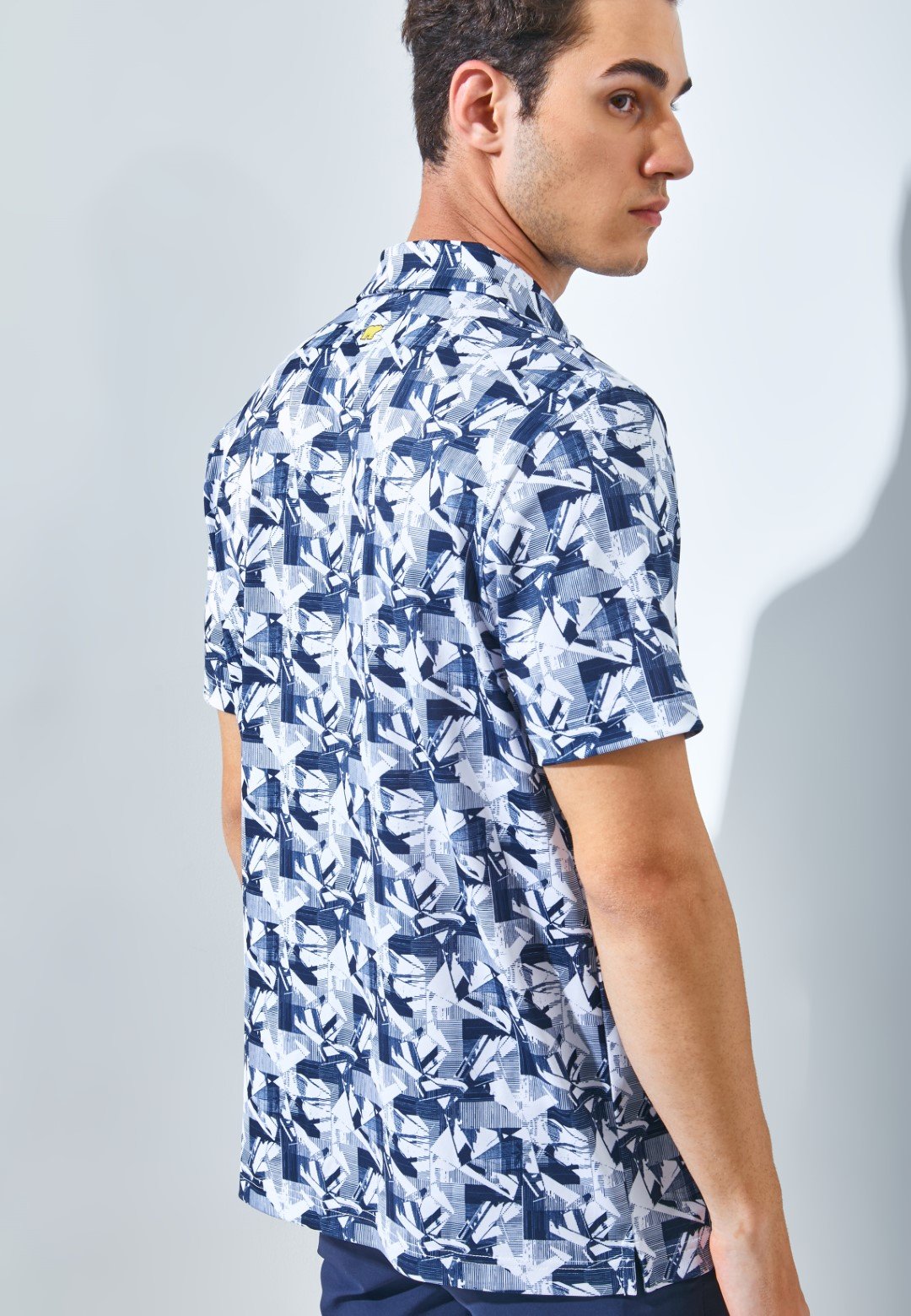 Jack Nicklaus Nevada Premium Tropical Print Polo Classic Navy - Image 4
