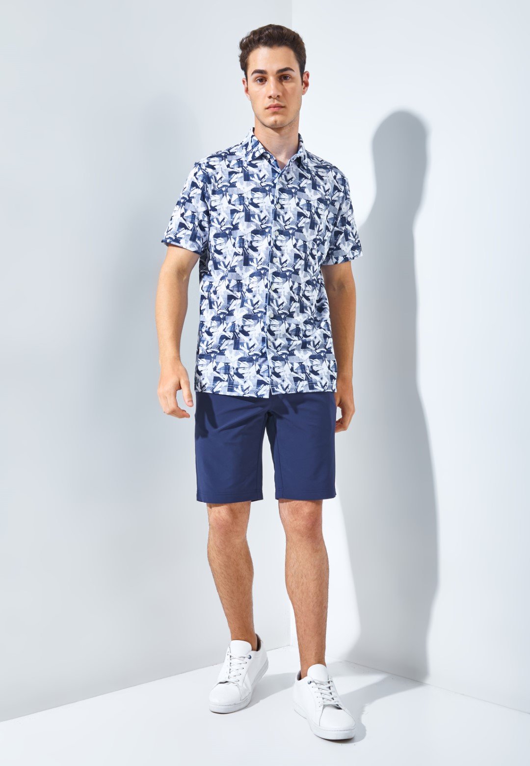 Jack Nicklaus Nevada Premium Tropical Print Polo Classic Navy - Image 6