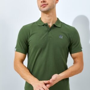 Jack Nicklaus Nexus Polo Shirt Pria Slim Fit Olive
