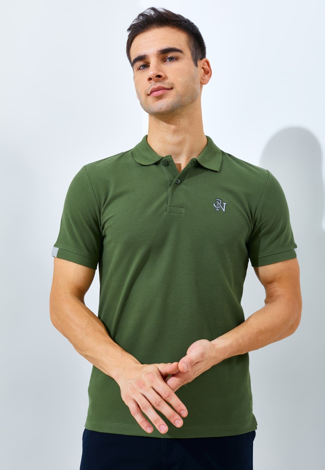 Jack Nicklaus Nexus Polo Shirt Pria Slim Fit Olive - Image 2
