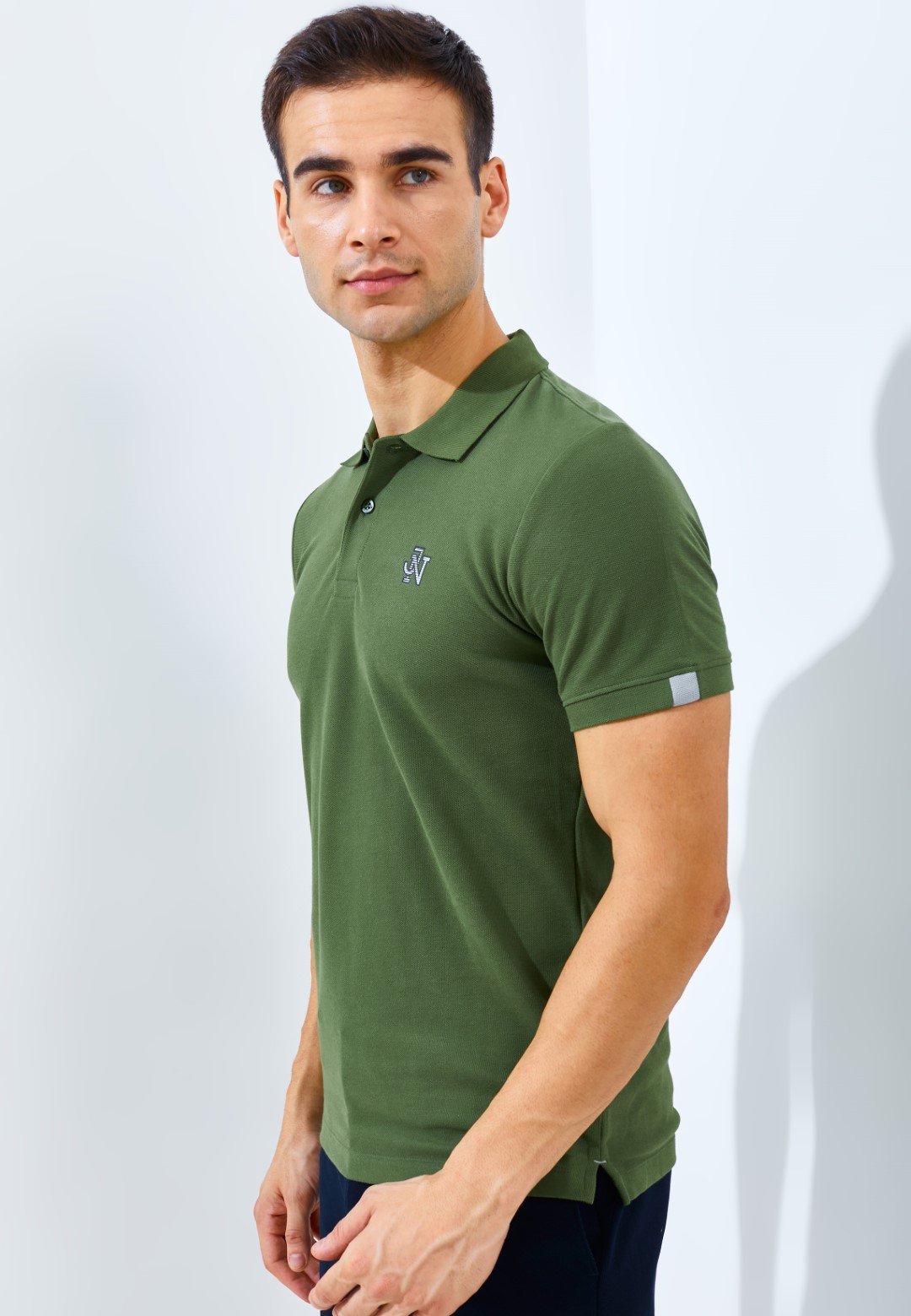 Jack Nicklaus Nexus Polo Shirt Pria Slim Fit Olive - Image 3