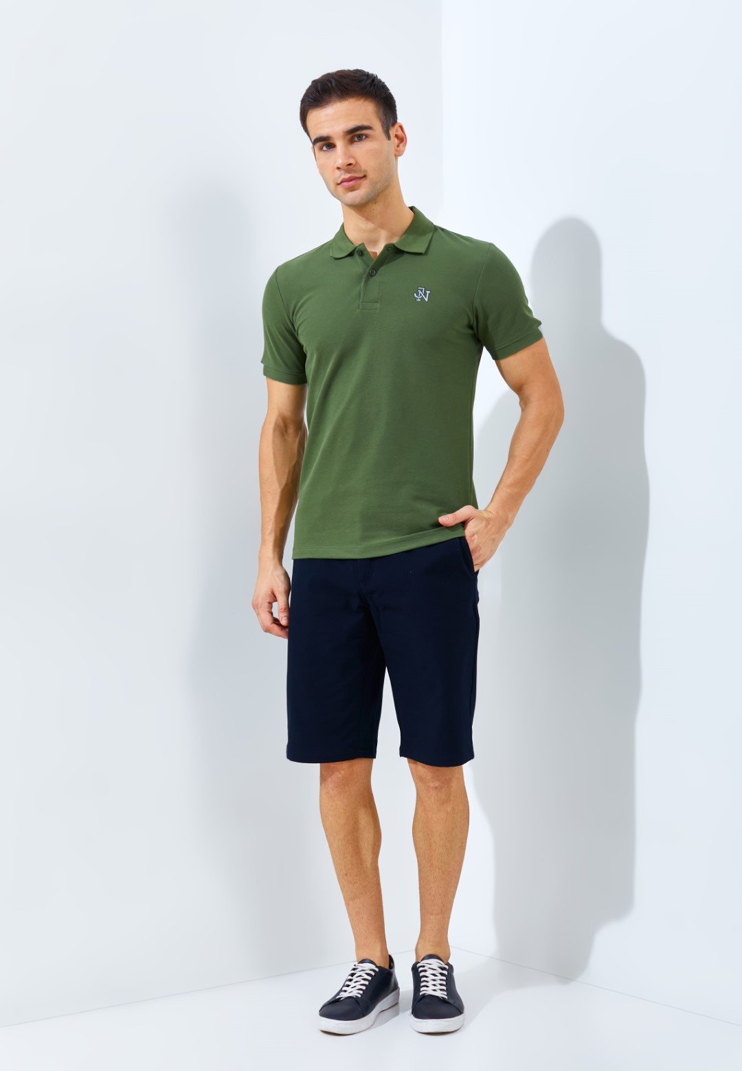 Jack Nicklaus Nexus Polo Shirt Pria Slim Fit Olive - Image 6