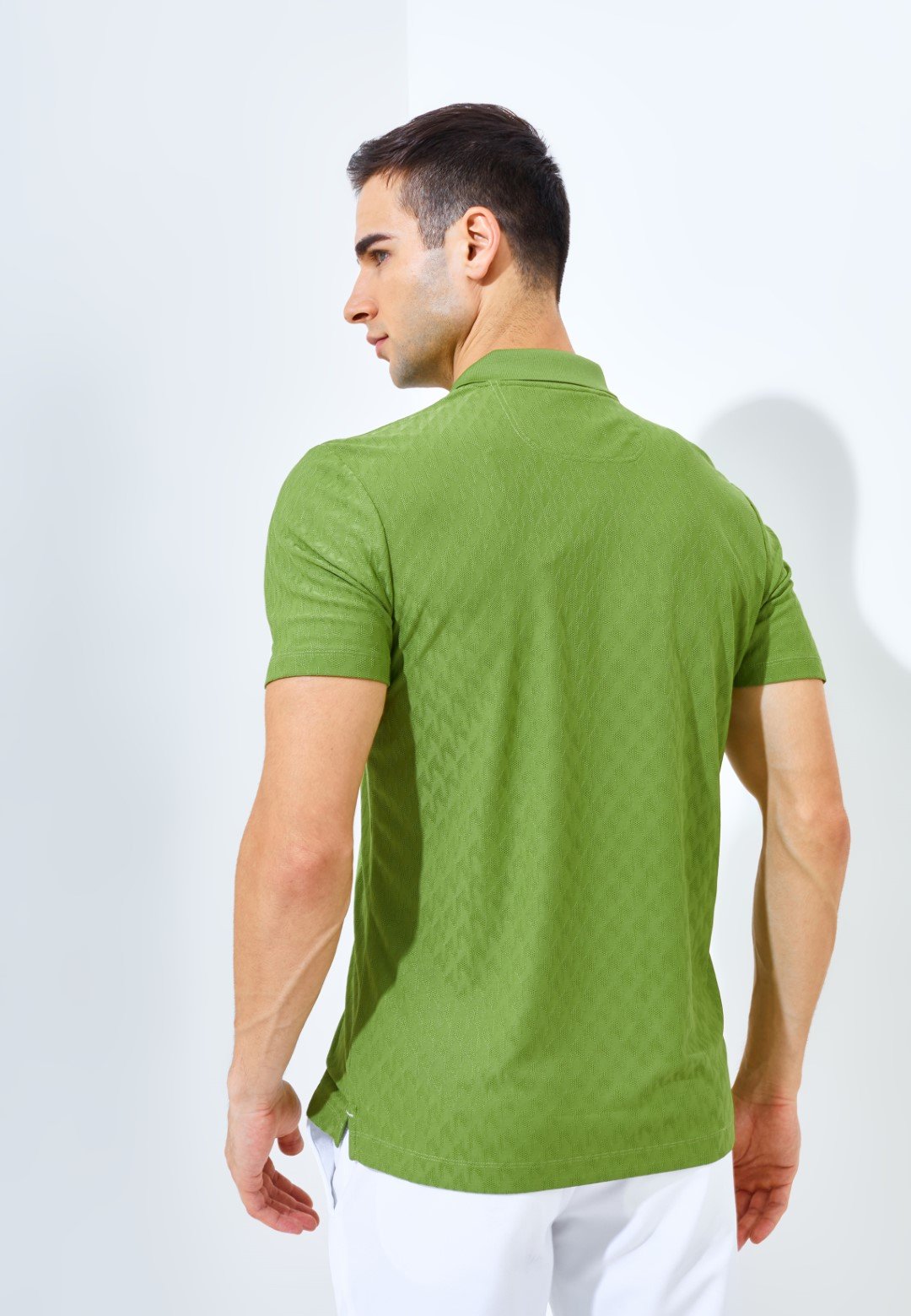 Jack Nicklaus Odyssey Polo Shirt Pria Slim Fit Grasshopper Green - Image 4