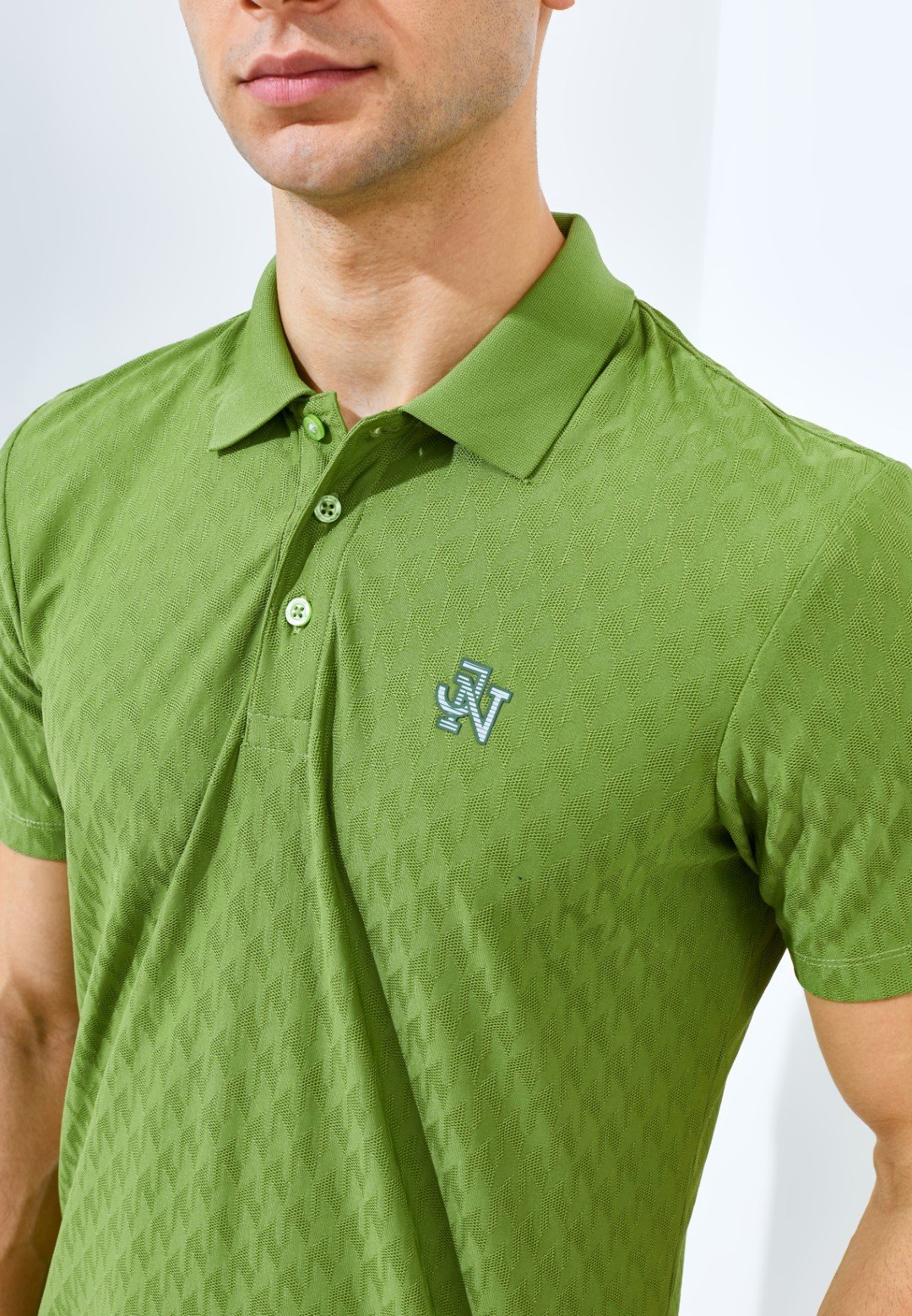 Jack Nicklaus Odyssey Polo Shirt Pria Slim Fit Grasshopper Green - Image 5