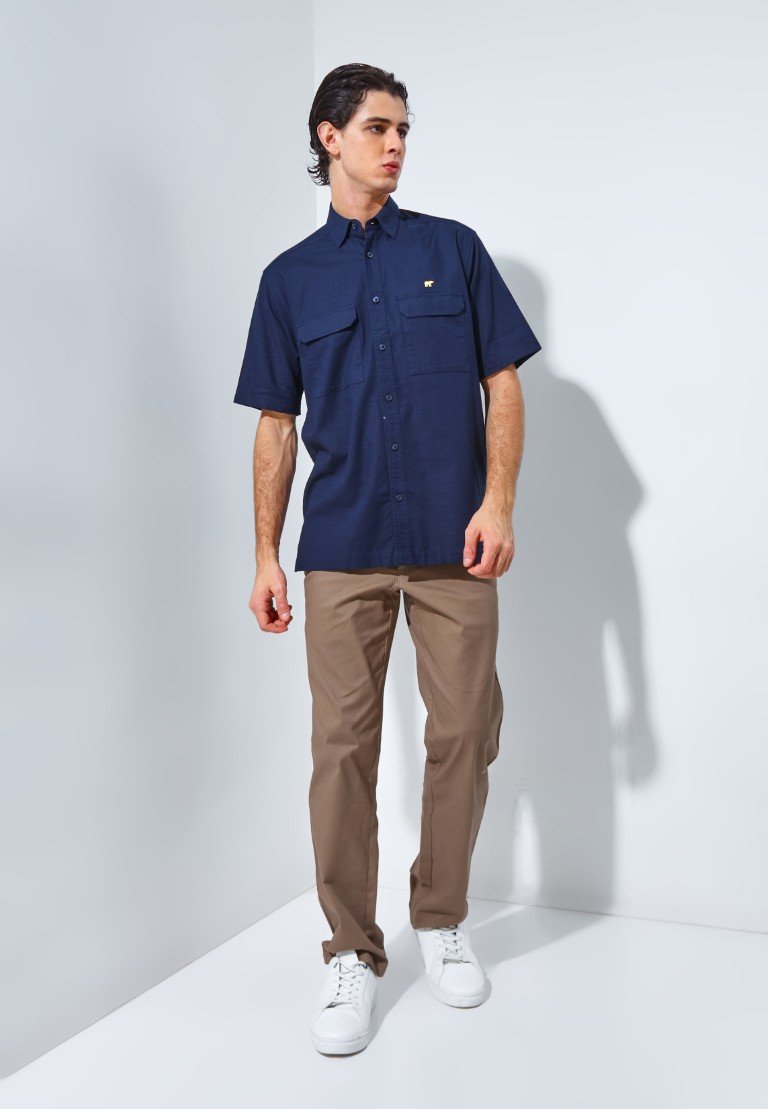 Jack Nicklaus Oyarzabal Kemeja Pria Lengan Pendek Regular Navy - Image 6