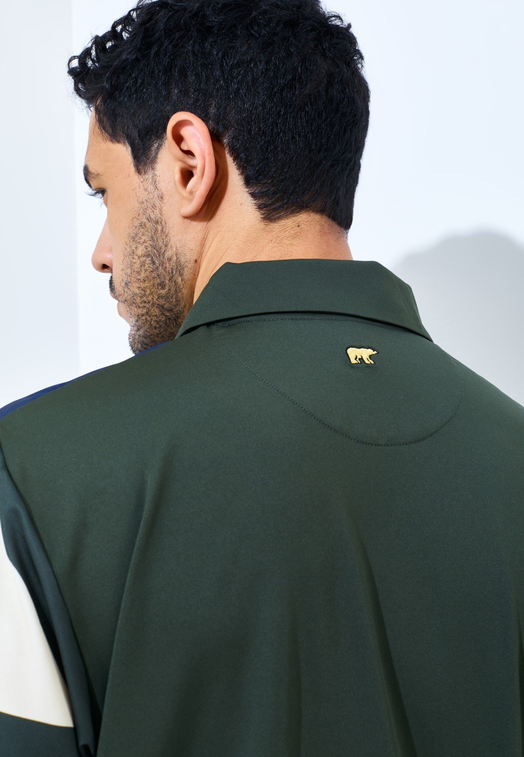 Jack Nicklaus Packard Premium Athletic Stripe Polo Virtual Olive - Image 4