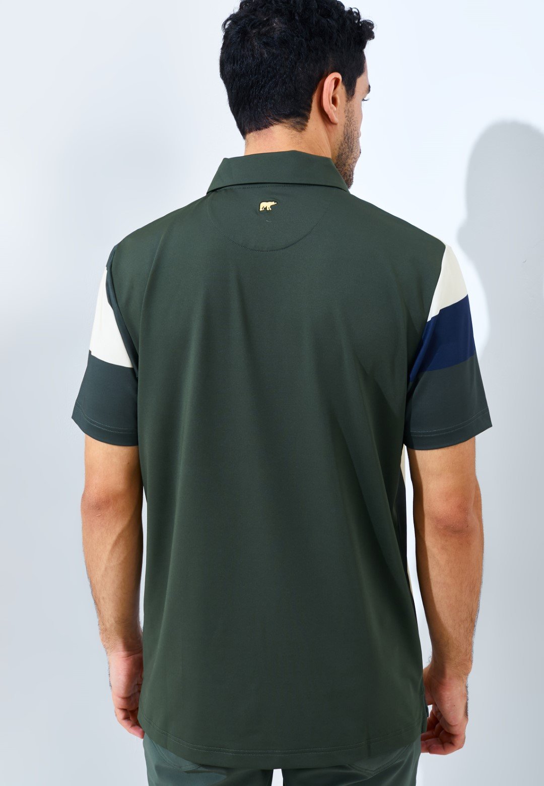 Jack Nicklaus Packard Premium Athletic Stripe Polo Virtual Olive - Image 5