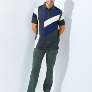 Jack Nicklaus Packard Premium Athletic Stripe Polo Virtual Olive