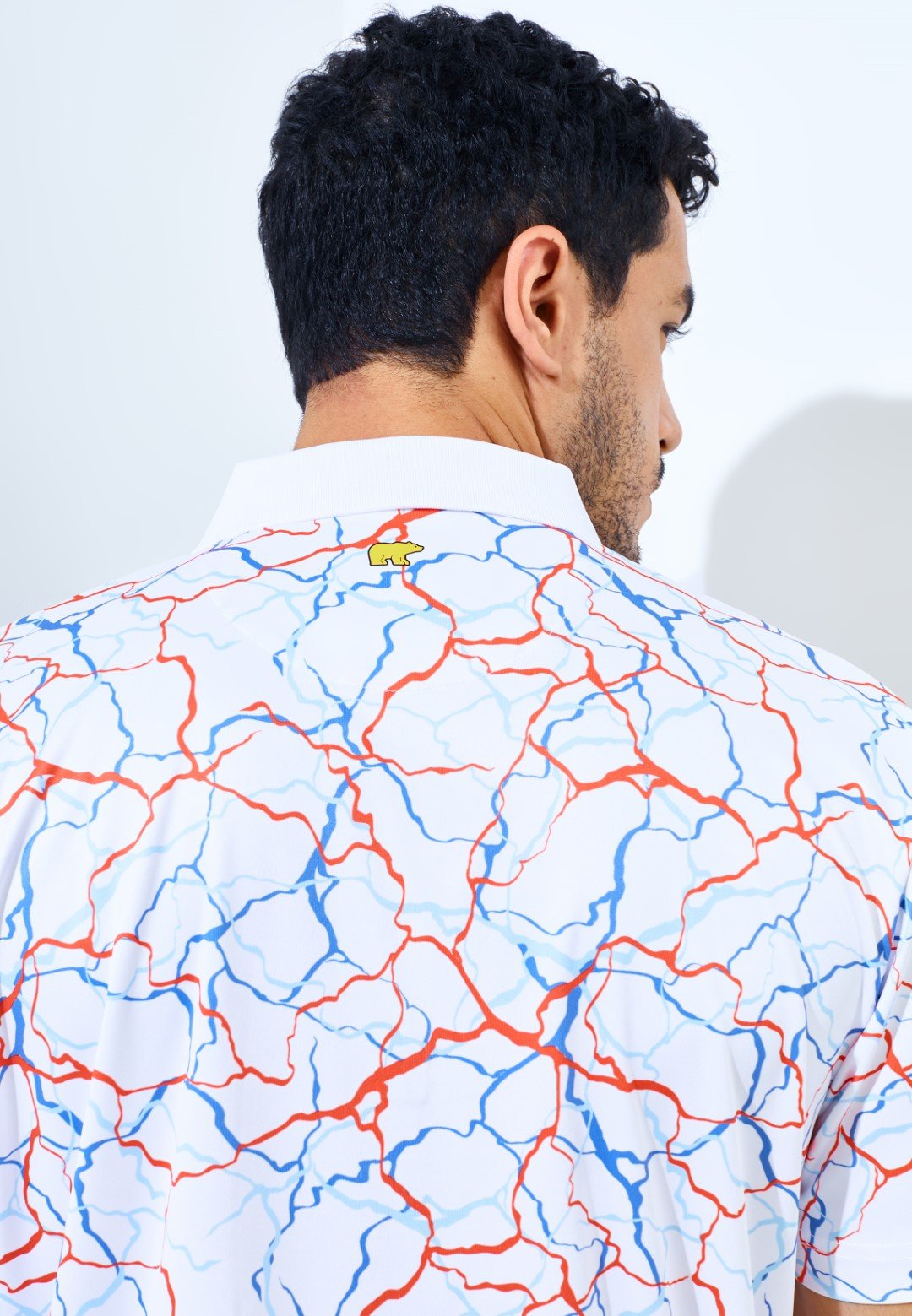 Jack Nicklaus Panpacific Premium Crackle Print Polo Bright White - Image 5