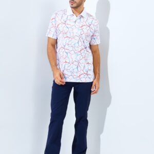 Jack Nicklaus Panpacific Premium Crackle Print Polo Bright White