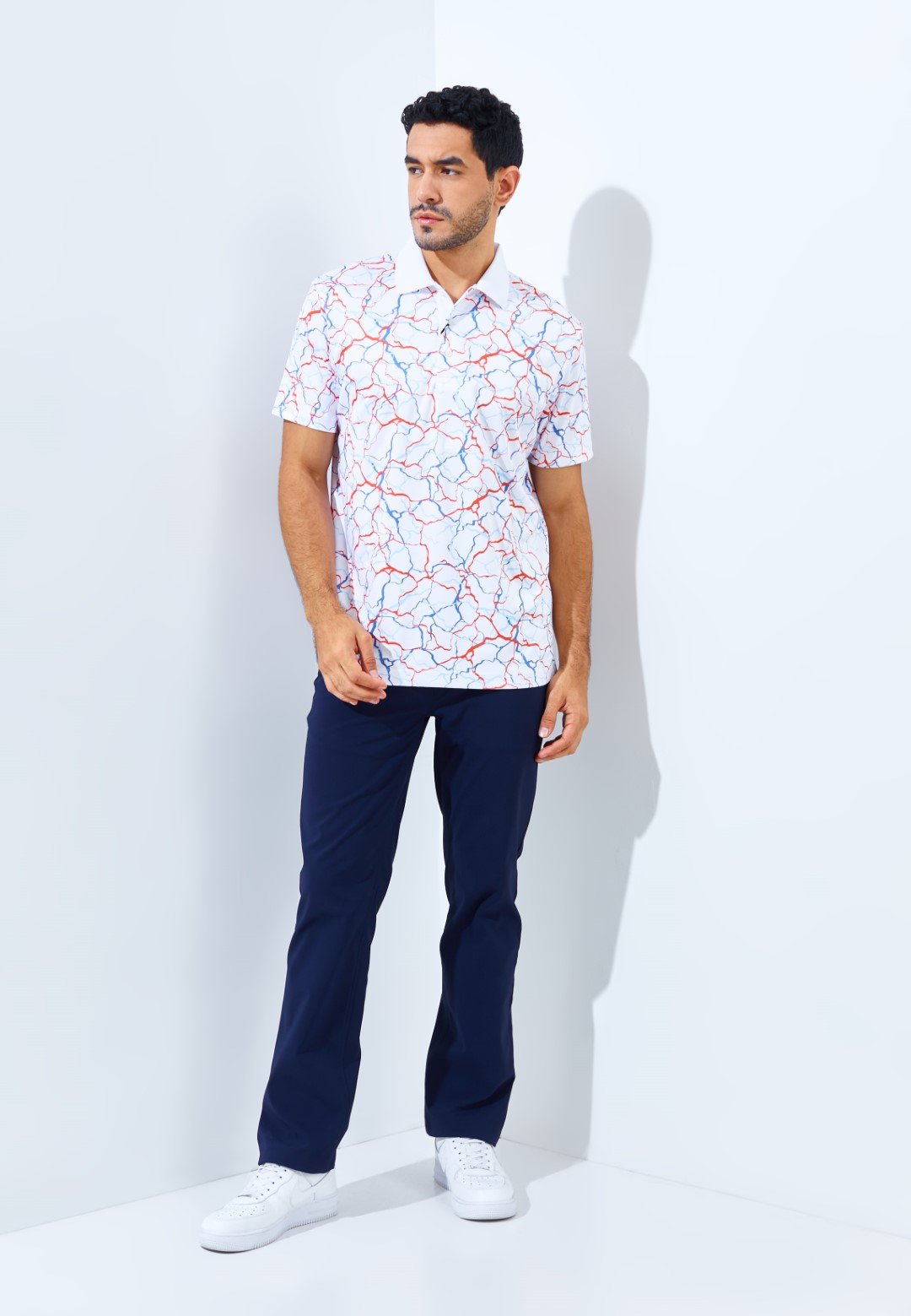 Jack Nicklaus Panpacific Premium Crackle Print Polo Bright White - Image 6