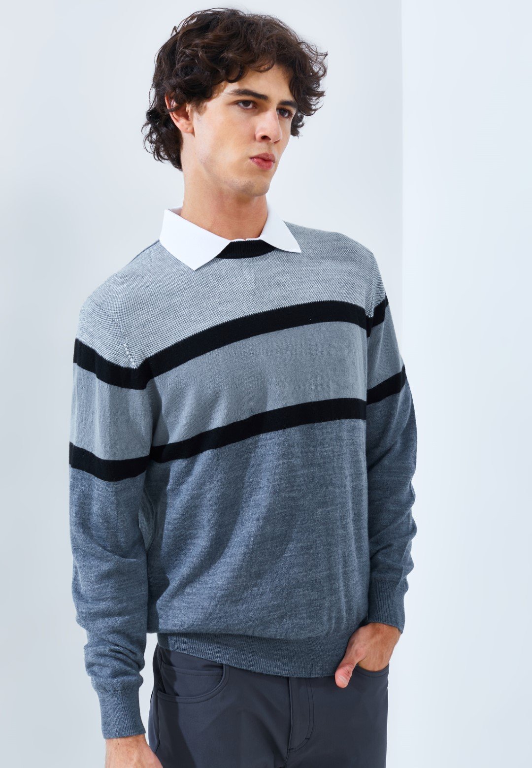 Jack Nicklaus Parkroyal Premium Sweater Regular Fit Slate Street - Image 3