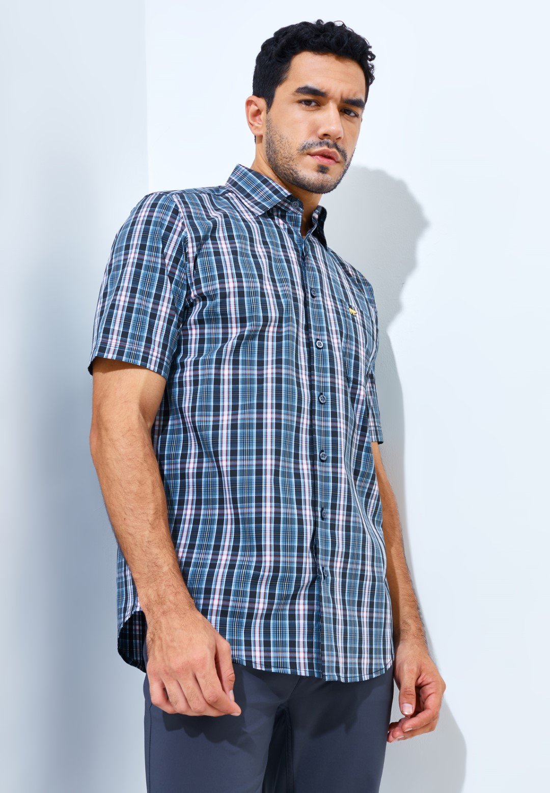 Jack Nicklaus Parkway Premium men's shirt Epping Plaid Virtual Olive - Image 3