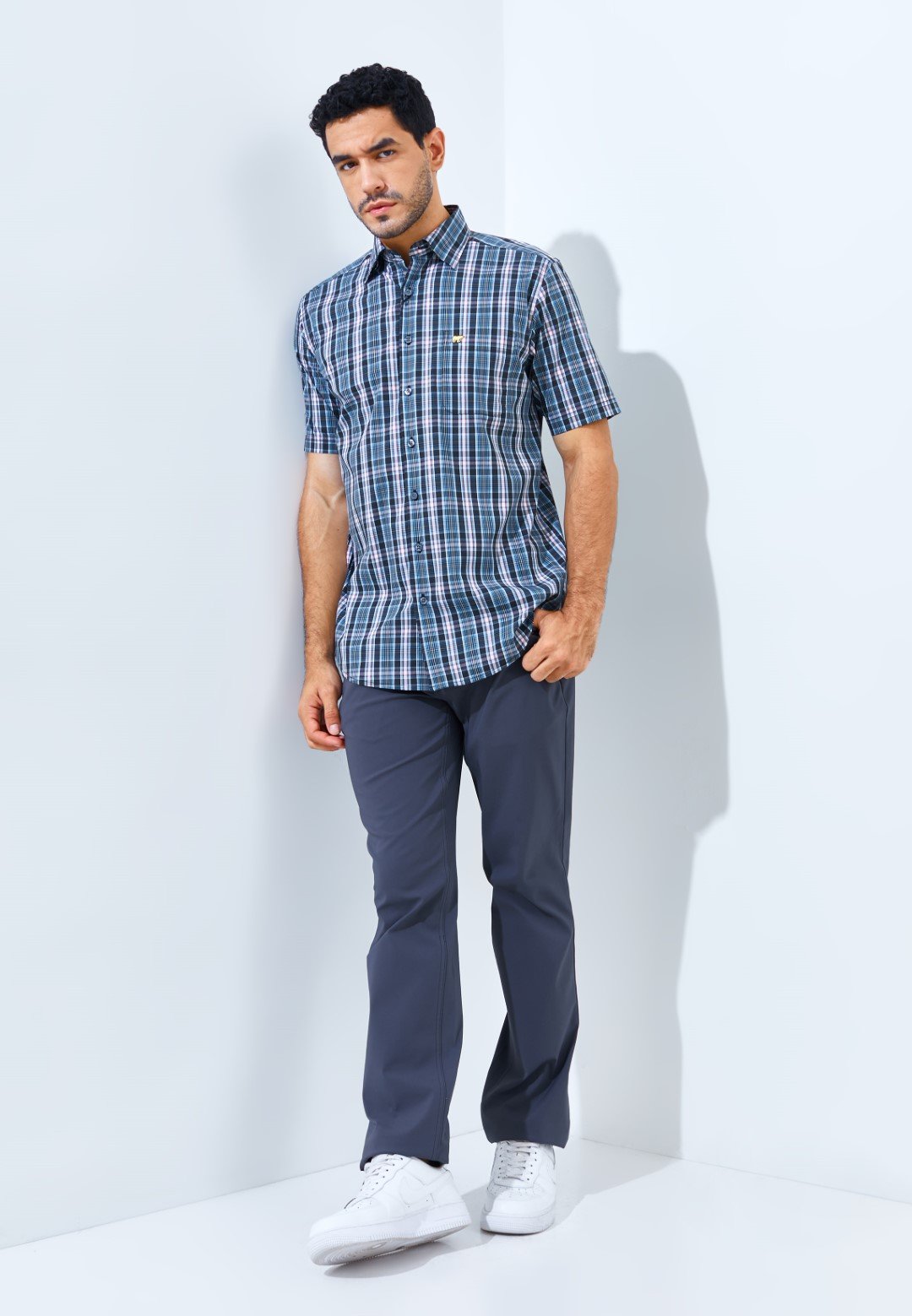 Jack Nicklaus Parkway Premium men's shirt Epping Plaid Virtual Olive - Image 6