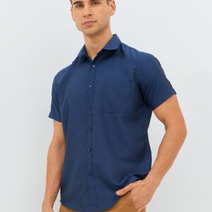 Jobb Pitsea Kemeja Pria Lengan Pendek Slim Fit Dark Navy