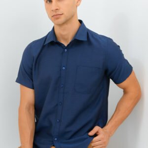 Jobb Pitsea Kemeja Pria Lengan Pendek Slim Fit Dark Navy