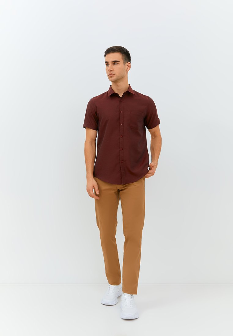 Jobb Pitsea Kemeja Pria Lengan Pendek Slim Fit Maroon - Image 6