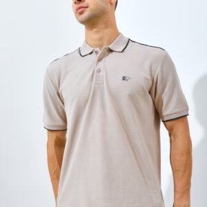 Jack Nicklaus Pollux Spring Polo Shirt Pria Regular Fit Beige
