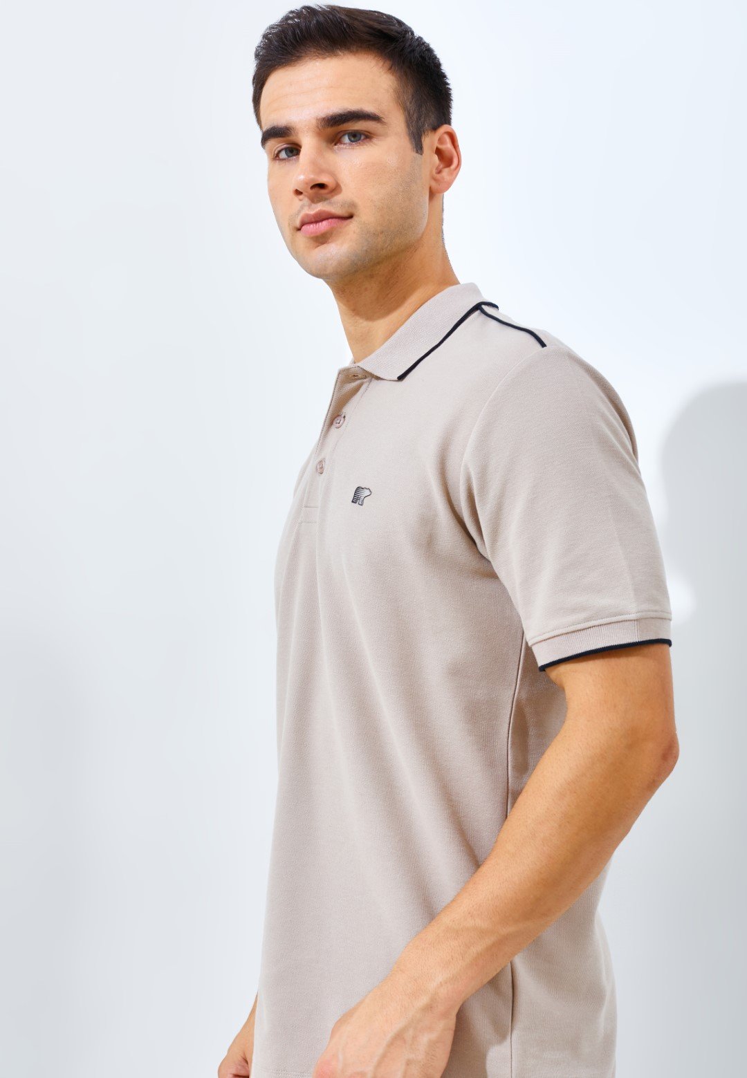 Jack Nicklaus Pollux Spring Polo Shirt Pria Regular Fit Beige - Image 5