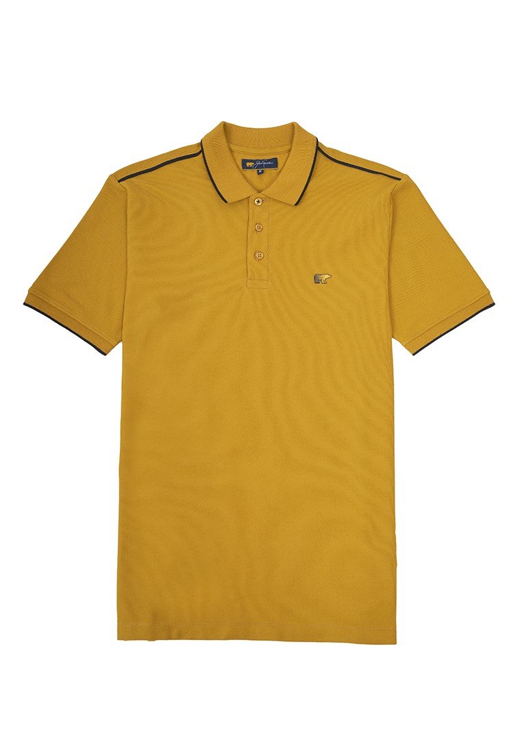 Jack Nicklaus Pollux Spring Polo Shirt Pria Regular Fit Mustard - Image 7