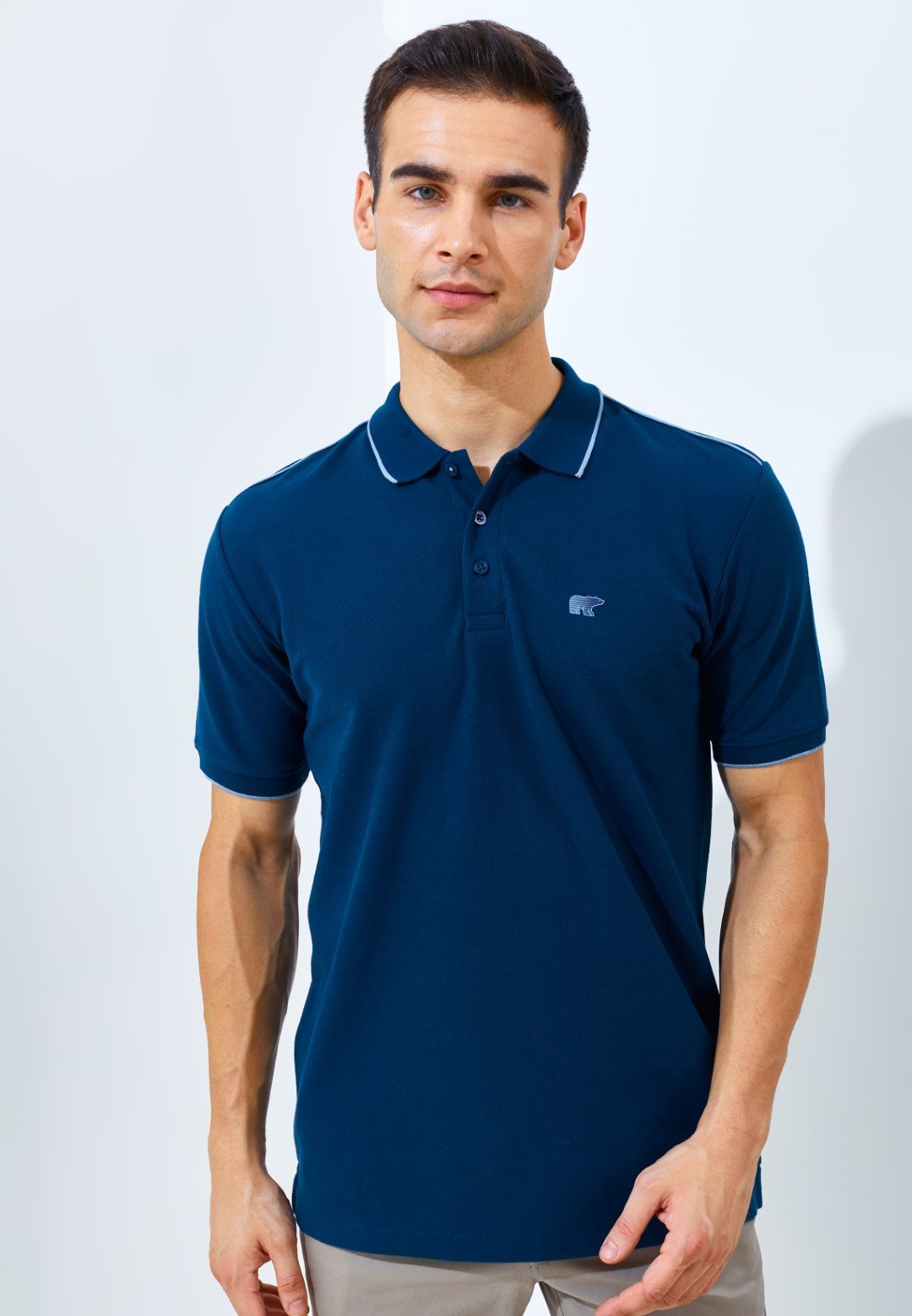 Jack Nicklaus Pollux Spring Polo Shirt Pria Regular Fit Dark Blue