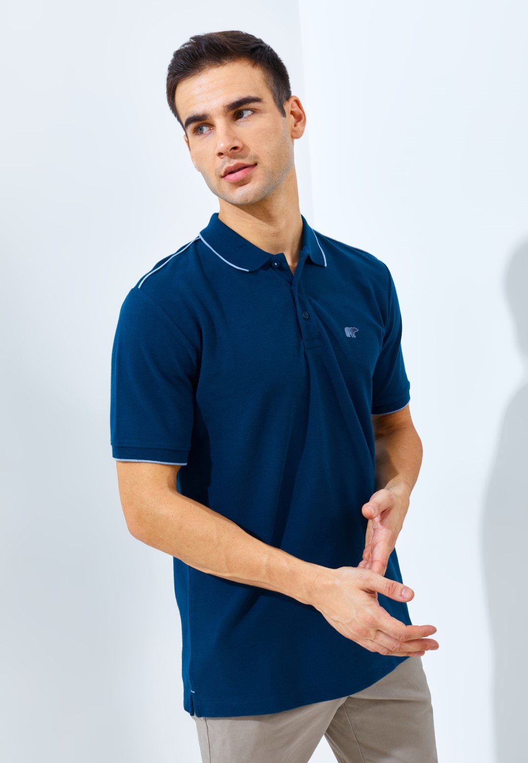 Jack Nicklaus Pollux Spring Polo Shirt Pria Regular Fit Dark Blue - Image 3
