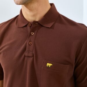 Jack Nicklaus Protons Spring Polo Shirt Pria Regular Fit Dark Brown