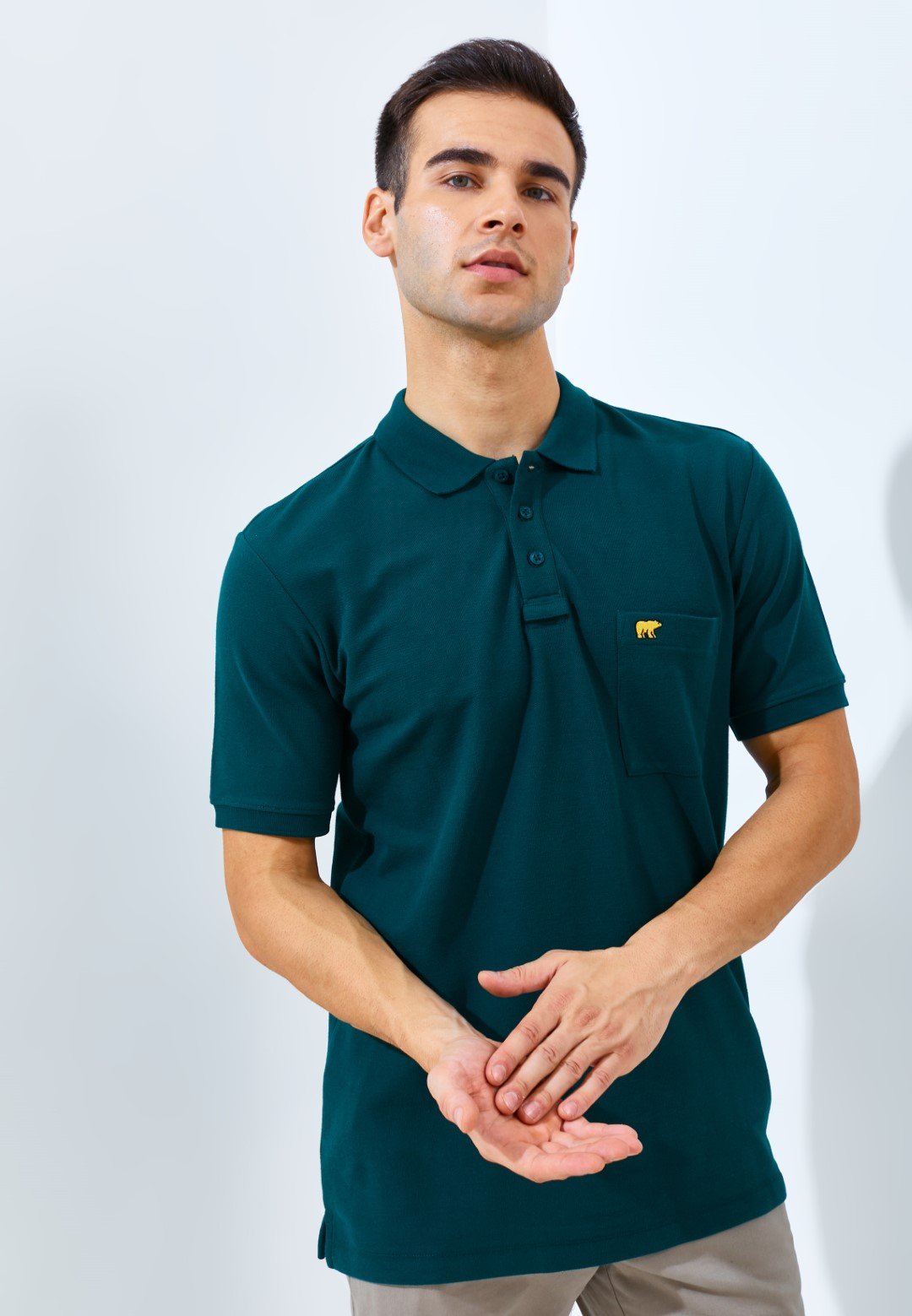 Jack Nicklaus Protons Spring Polo Shirt Pria Regular Fit Dark Green